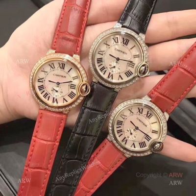 Copy Cartier Ballon Bleu de White MOP Dial Watches 36mm
